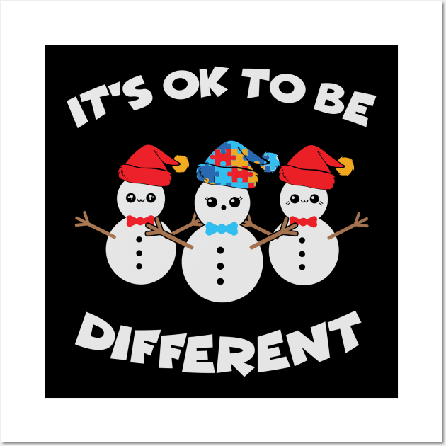 It's ok to be different autism awareness christmas gift Wall Art by BadDesignCo